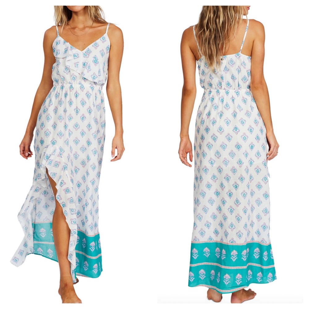 Billabong Hot Nights Cotton Floral Maxi Dress NEW